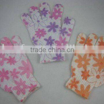 Nice nylon bath glove exfoliating scrub glove body scrub glove