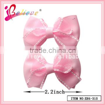 Cheap wholesale hair accessories ribbon bow girls hair clip jewelry