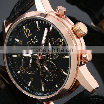 ESS Gent's Men Black 3 Dials Rose Golden Elegant Automatic Self-Wing Up Mechanical Watch WM229-ESS