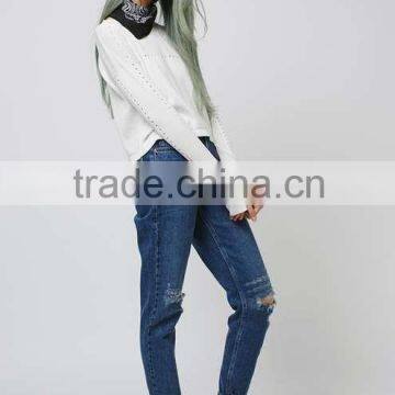 2016 Women Mixed Pointelle Crop HSS3026 photo-2