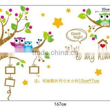 ALFOREVER the Owl Photoframe Sticker,owl Tree Photoframe Decals photo-3