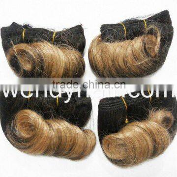 100% remy brazilian human hair extension afro-b style with many color can be dyed