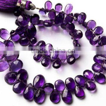 Amethyst Micro Faceted Pear Shape Briolettes,6-7mm