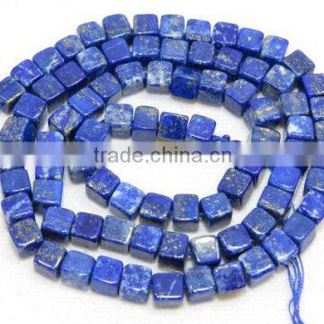 Lapis Lazuli 100% Natural Box Shape Beads Free Size 16" Inches Good Quality On Wholesale Price.