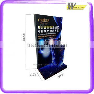 customized recycle display showcase for cosmetic promotion cardboard dump bin stands