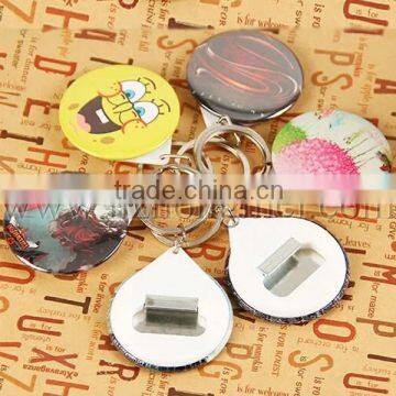 Hot Sale 44 mm Plastic Button Badge Bottle Opener with key chain