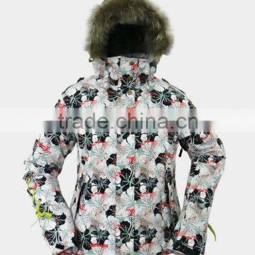 fur hood women's ski garment