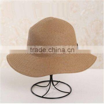 QXSH0009 With Rope Decoration Summer Straw Hat New Beach Fedora Wide Brim photo-2