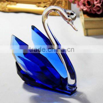 Blue color crystal swan