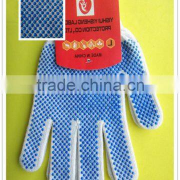 HOT SELL! blue PVC dots gloves for construction use