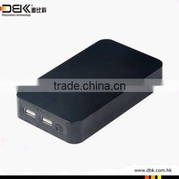 dual USB outputs pure black power bank, high capacity power bank 13000mah