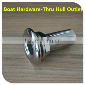 316 Boat Hardware Fitting-3/4" Threaded Thru Hull Outlet Mirror Polished