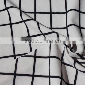 Men's t Shirt Fabric 4 Way Strench Plaid Printed Polyester Lycra Fabric photo-3