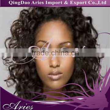 indian human remy Hair Full lace Wigs 4 color curly