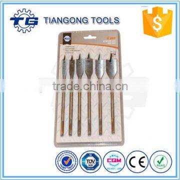 HCS bright flat drill set 6pcs for wood drilling