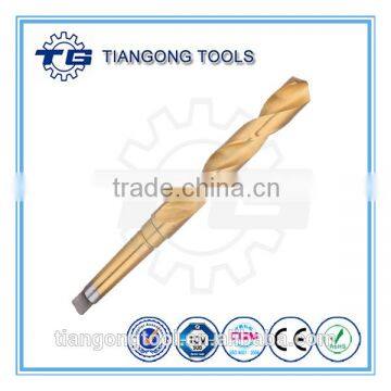 HSS Taper Shank Twist Drill Fully Ground Tin-coated Taper Shank Drill Bit