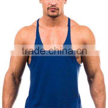 Blank Poly-Cotton Stringer Tank Tops,Muscle Tank Tops, Mens Custom Vest for Gym Fitness Bodybuilder photo-2