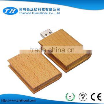 Cheap custom wooden book shaped usb flash drive for 1gb-64gb