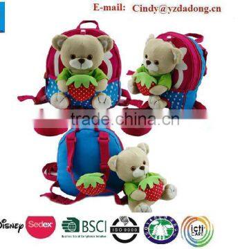 Plush Bear Red Backpack/Children Kids Toddler Safety Harness Backpack Removable Bear Plush Toy (Strawberry)                        
                                                Quality Choice