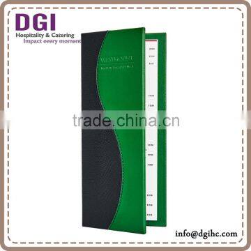 factory price good design wholesale menu cover,wine menu holder