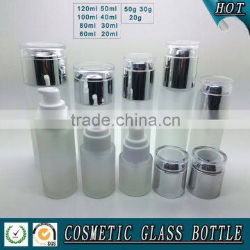 Acid Etch Fosted Glass Cosmetic Bottle and Glass Cosmetic Cream Jar Quality Choice photo-2