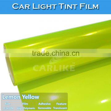 SINO 0.3*10M Hot Sale Adhesive Foil Yellow Car Tint Film Headlight Vinyl