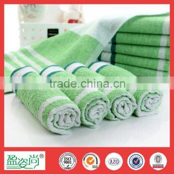 Cotton Face Towel With China Wholesale Green Strip Hotel Towel photo-3
