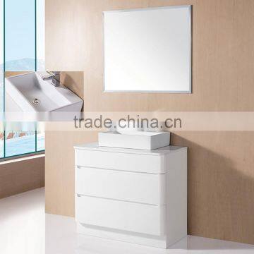 Foshan modern floor standing bathroom mirror cabinet bathroom vanity vessel sink