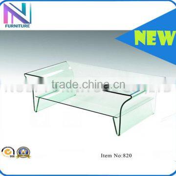 most popular novel modeling bent glass bar coffee table with designs