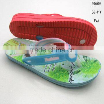 Pretty design EVA thick sole flip flops for ladies