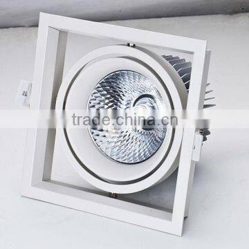 High quality aluminum shell,sexual better heat dissipation,less droop, high power 45w recessed led cob grille light