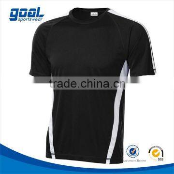 100% polyester wholesale dri fit men training black blank running t-shirt