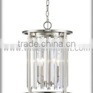 UL CUL Listed Brushed Nickel Crystal Pendant Light With Candle Lights For Hotel C50346