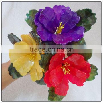 Jade fengshui tree, single jade peony flower