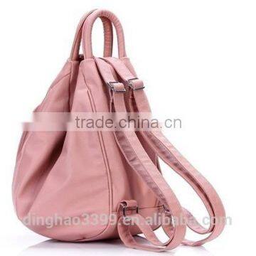 Fashion Design Shoulder Bag Lady Leather Backpack Multifunction Pink Handbag photo-2