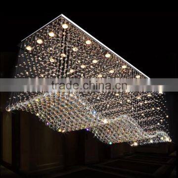 Modern wave big LED chandelier for indoor lighting 92014