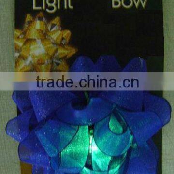 HOT SALE 5" Blue Organza Mesh Ribbon LED Light Gift Ribbon Star Bow