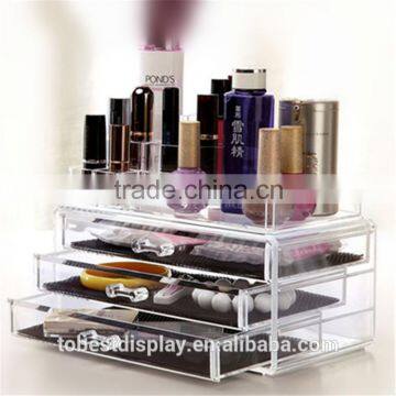 Acrylic makeup organizer drawer, cosmetic organizer and makeup storage