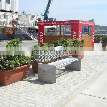 Polyester powder coated urban furniture concrete and metal park bench