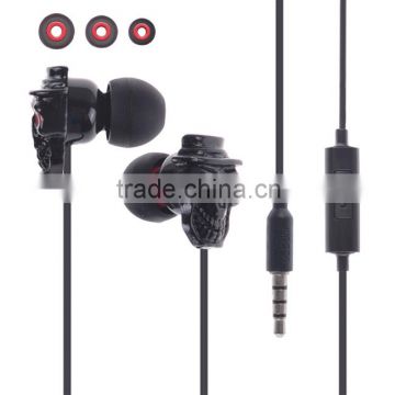 ULDUM TPE wire skull in-ear earphone for mobile phone mp3 mp4