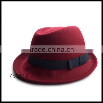 high quality short brim wool felt formal party jazz trilby Fedora hat