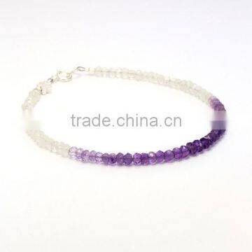 The Gopali Jeweller amethyst and Rainbow Moonstone Beaded Bracelet Rainbow Moonstone Jewelry