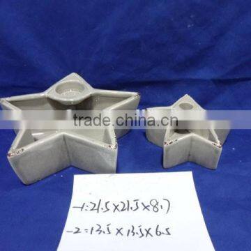 star shape tealight candle holder, ceramic candle holder