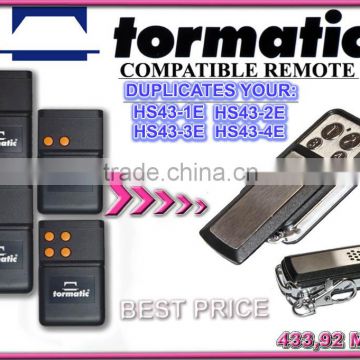 Compatible with TORMATIC HS43-1E,HS43-2E,HS43-3E,HS43-4E remote 433,92mhz