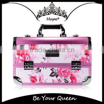 Fashion Flower Cosmetic Case Aluminum