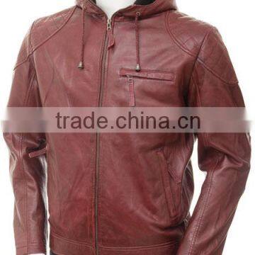 Real Sheep Brown Mens Leather Jacket long