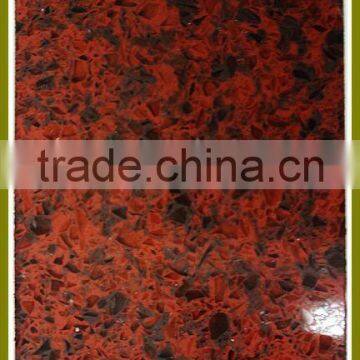 hi quality red flower artificial quartz stone slab for sale