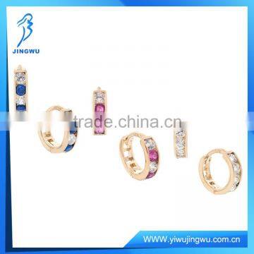 Simple Cubic Zirconia Huggie Gold Earring Designs in 925 Sterling Silver