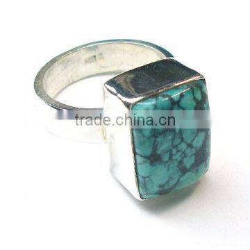 Semi precious gemstone rings sterling silver 925 turquoise jewelry