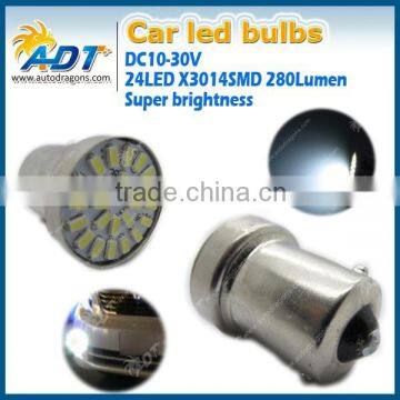 2015 hot sell 1156 24W car led bulb 3014 smd BA15S car led bulb